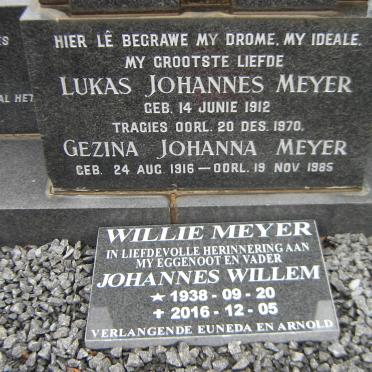 MEYER Lukas Johannes 1912-1970 &amp; Gezina Johanna 1916-1985 :: MEYER Johannes Willem 1938-2016