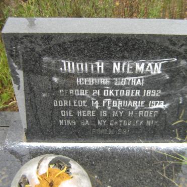 NIEMAN Judith nee BOTHA 1892-1973