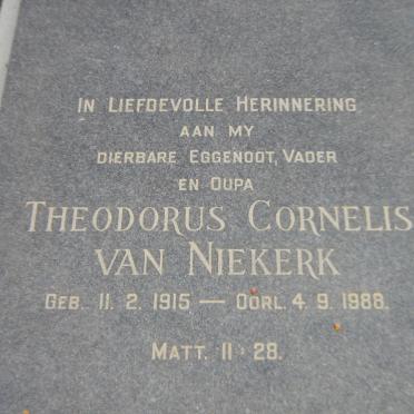 NIEKERK Theodorus Cornelis, van 1915-1988