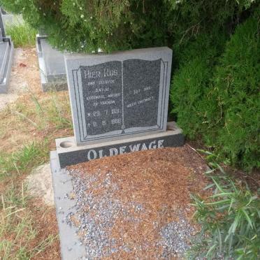 OLDEWAGE Antjie 1931-1988