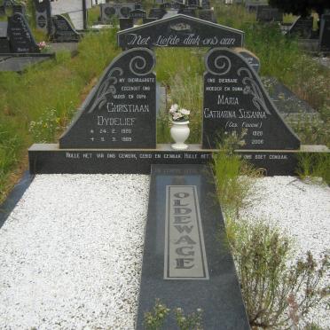 OLDEWAGE Christiaan Dydelief 1920-1989 &amp; Maria Catharina Susanna FOUCHE 1920-2006
