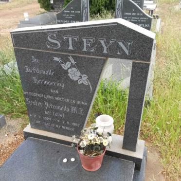 STEYN Hester Petronella M.E. nee LOUW 1923-1987