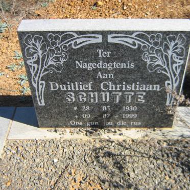 SCHUTTE Duitlief Christiaan 1930-1999