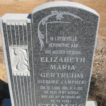STRAUSS Elizabeth Maria Gertruida nee CAMPHER 1905-2001