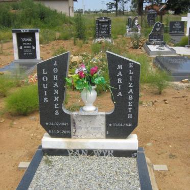 WYK Louis Johannes, van 1941-2010 &amp; Maria Elizabeth 1946 -