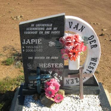 WESTHUIZEN Japie, van der 1953-2006 &amp; Hester 1957-