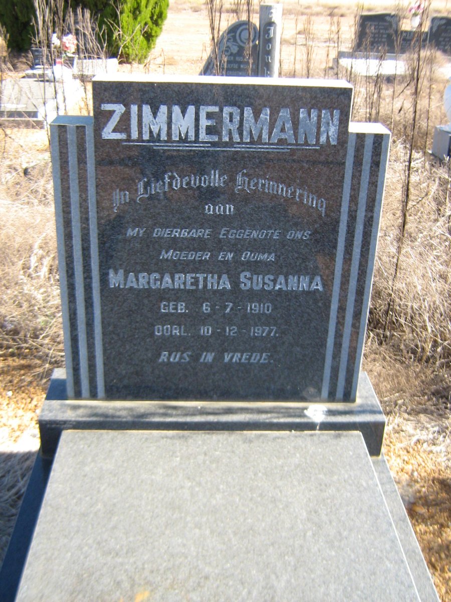 ZIMMERMANN Margaretha Susanna 1910-1977