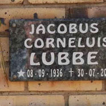 LUBBE Jacobus Corneluis 1936-2012