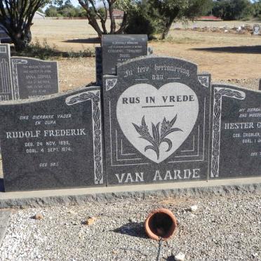 AARDE Rudolf Frederik, van 1895-1974 &amp; Hester Catharina GROBLER 1898-1965