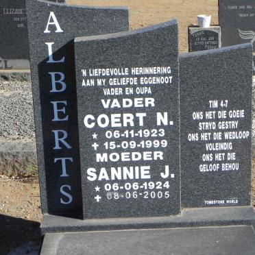 ALBERTS Coert N. 1923-1999 &amp; Sannie J. 1924-2005