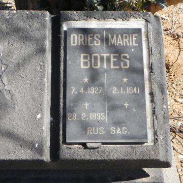 BOTES Dries 1927-1995 &amp; Marie 1941-