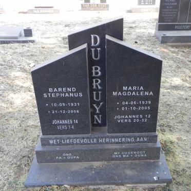 BRUYN Barend Stephanus, du 1931-2006 &amp; Maria Magdalena 1939-2005