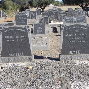 BEYTELL Jacobus Johannes 1897-1970 &amp; Amelia Elizabeth RUTHVEN 1894-1968