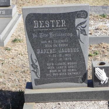 BESTER Barend Jacobus 1925-1979