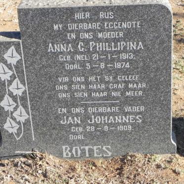 BOTES Jan Johannes 1909- &amp; Anna C. Phillipina NEL 1913-1974