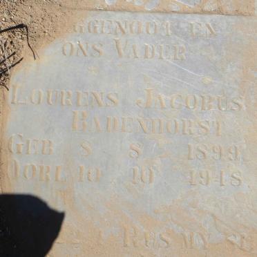 BADENHORST Lourens Jacobus 1899-1948
