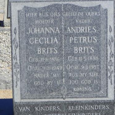 BRITS Andries Petrus 1888-1957 &amp; Johanna Cecilia 1886-1949
