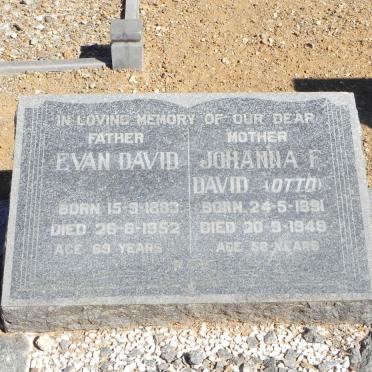 DAVID Evan 1883-1952 &amp; Johanna F. OTTO 1891-1949
