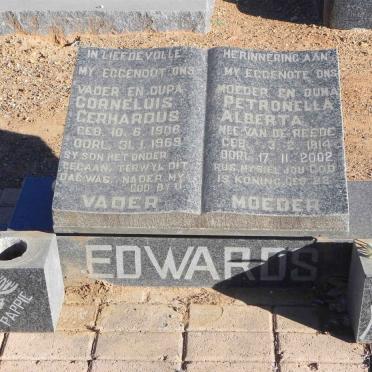 EDWARDS Corneluis Gerhardus 1908-1969 &amp; Petronella Alberta VAN DE REEDE 1914-2002