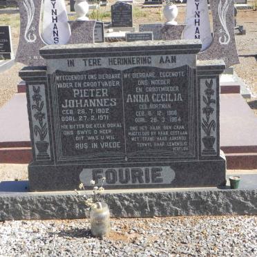 FOURIE Pieter Johannes 1902-1971 &amp; Anna Cecilia NORTMAN 1906-1964