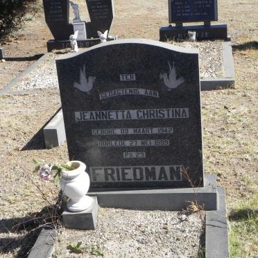 FRIEDMAN Jeannetta Christina 1942-1989