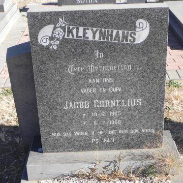 KLEYNHANS Jacob Cornelius 1905-1988
