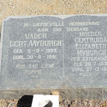 MYBURGH Gert 1883-1951 &amp; Gertruida Elizabeth ESTERHUIZEN 1892-1959