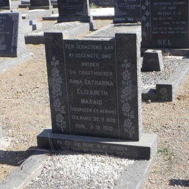 MARAIS Anna Catharina Elizabeth formerly V.D. MERWE nee MAREE 1889-1970