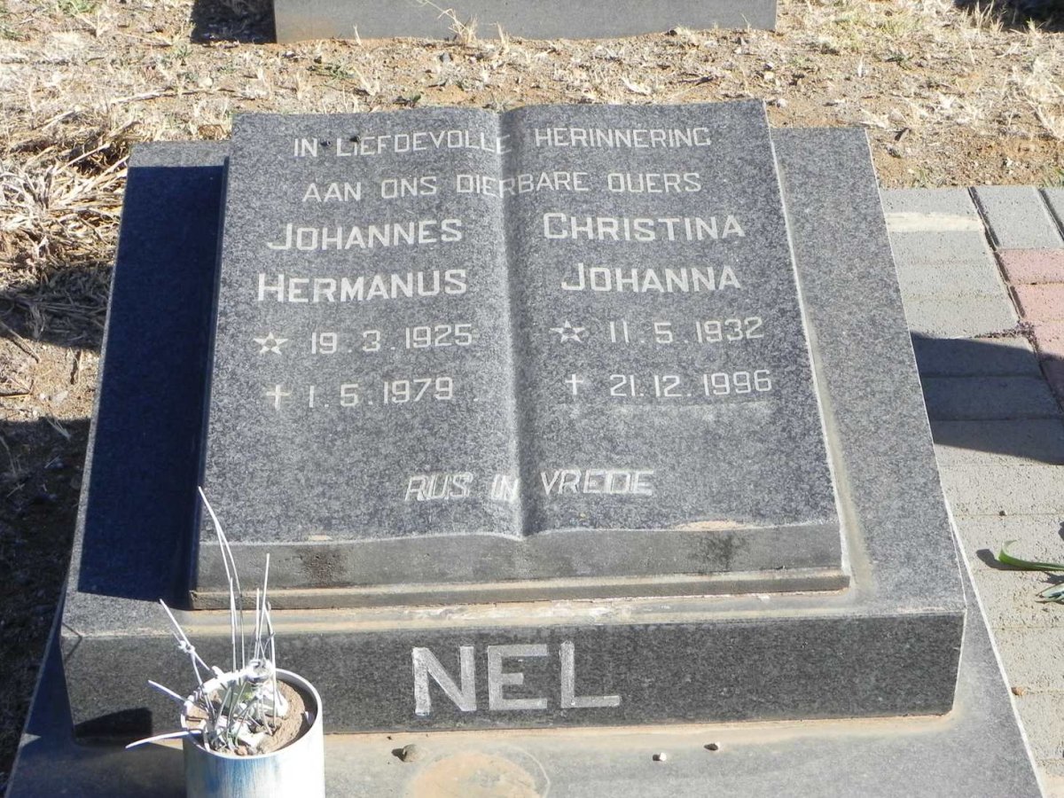 NEL Johannes Hermanus 1925-1979 &amp; Christina Johanna 1932-1996