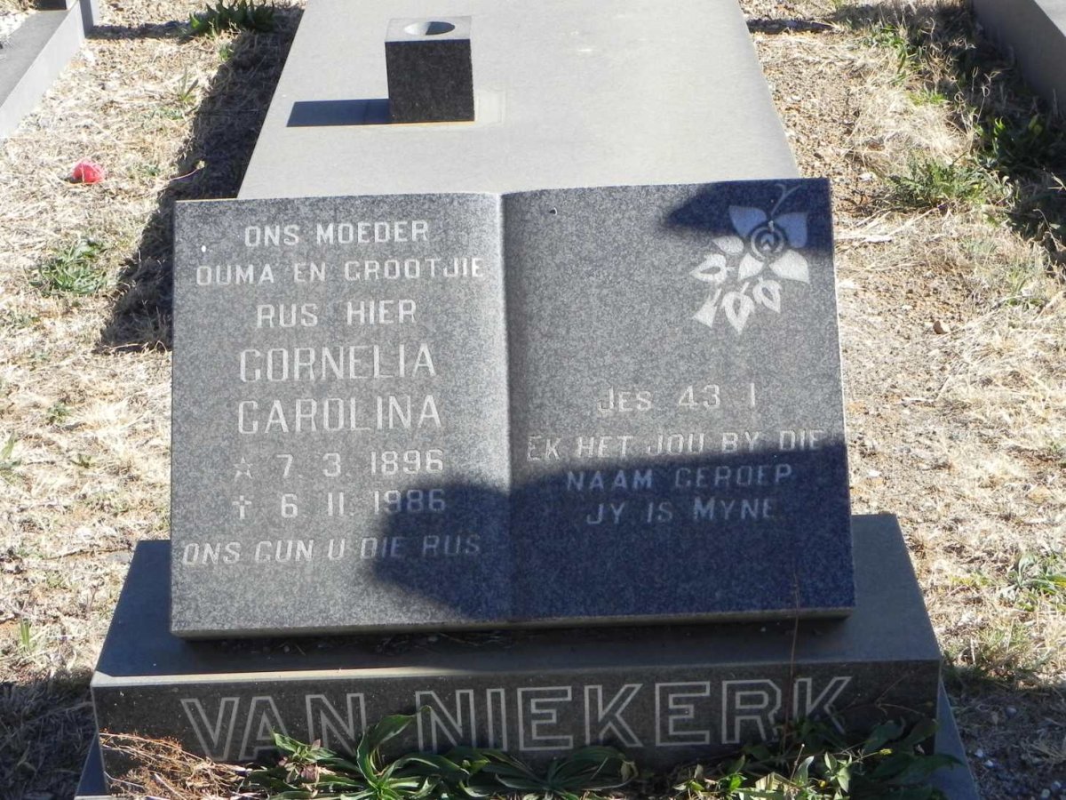 NIEKERK Cornelia Carolina, van 1896-1986