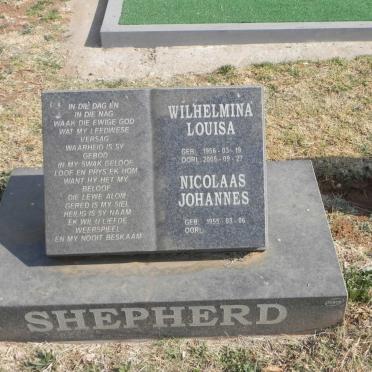 SHEPHERD Nicolaas Johannes 1955- &amp; Wilhelmina Louisa 1956-2005