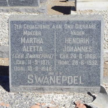 SWANEPOEL Hendrik Johannes 1868-1952 &amp; Martha Aletta SWANEPOEL 1871-1948