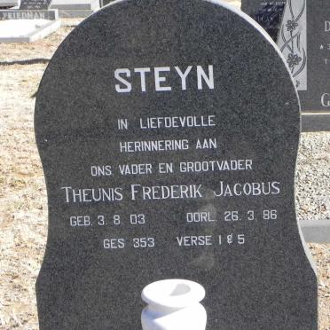 STEYN Theunis Frederik Jacobus 1903-1986