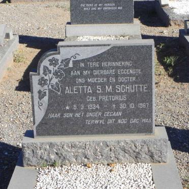 SCHUTTE Aletta S.M. nee PRETORIUS 1934-1967