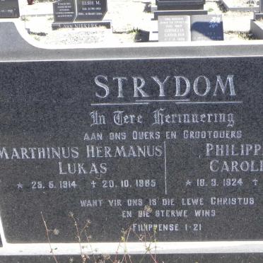 STRYDOM Marthinus Hermanus Lukas 1914-1985 &amp; Philippina Carolina 1924-1990