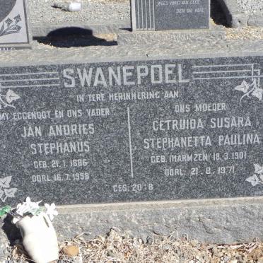 SWANEPOEL Jan Andries Stephanus 1886-1958 &amp; Getruida Susara Stephanetta Paulina HARMZEN 1901-1971