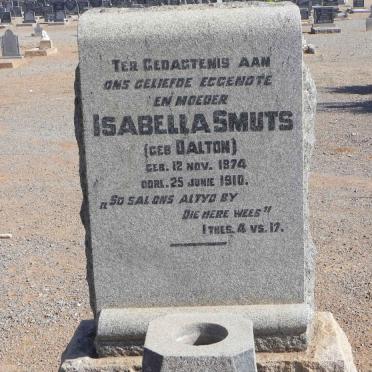 SMUTS Isabella nee DALTON 1874-1910