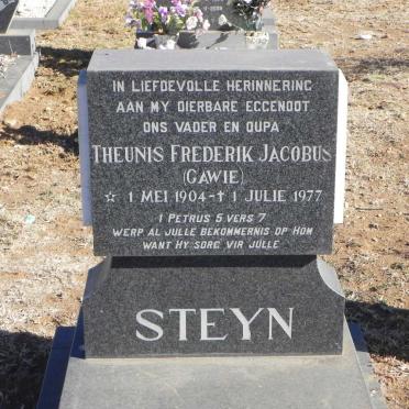 STEYN Theunis Frederik Jacobus 1904-1977