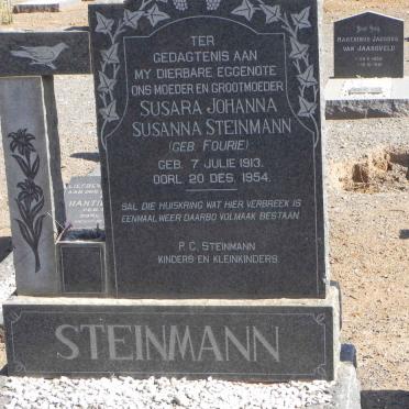 STEINMANN Susara Johanna Susanna nee FOURIE 1913-1954