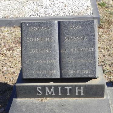 SMITH Leonard Cornelius Lourens 1948-1983 &amp; Sara Susanna NIEUWOUDT 1940-1987
