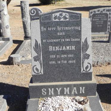SNYMAN Benjamin 1910-1965