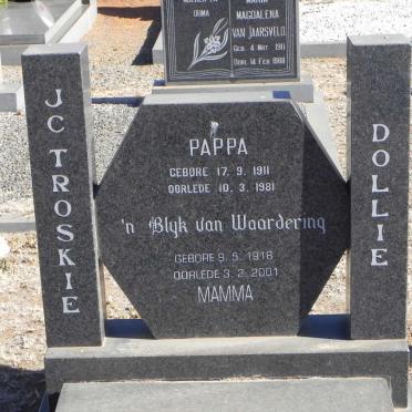 TROSKIE J.C. 1911-1981 &amp; Dollie 1918-2001