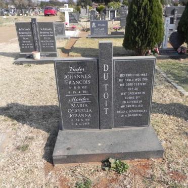 TOIT Johannes Francois, du 1921-2011 &amp; Maria Cornelia Johanna 1931-2009