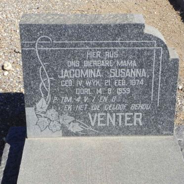 VENTER Jacomina Susanna nee V. WYK 1874-1959