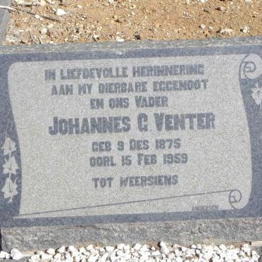 VENTER Johannes G. 1875-1959