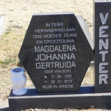 VENTER Magdalena Johanna Gertruida nee VAN ECK 1923-2013