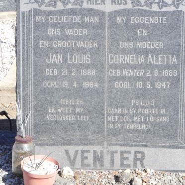 VENTER Jan Louis 1888-1964 &amp; Cornelia Aletta VENTER 1889-1947