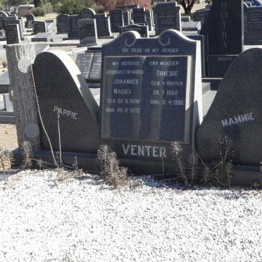 VENTER Johannes Magiel 1898-1970 &amp; Driesie V. ROOYEN 1905-1996