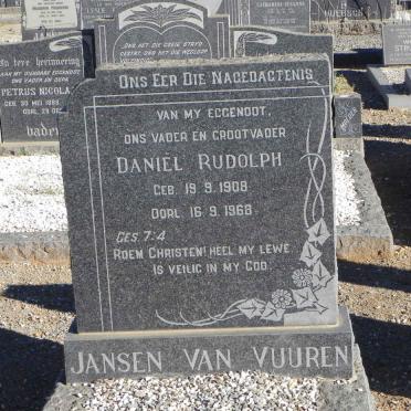 VUUREN Daniël Rudolph, Jansen van 1908-1968