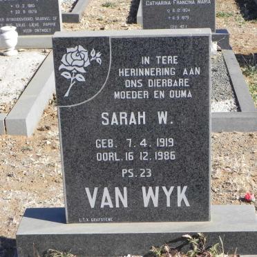 WYK Sarah W., van 1919-1986